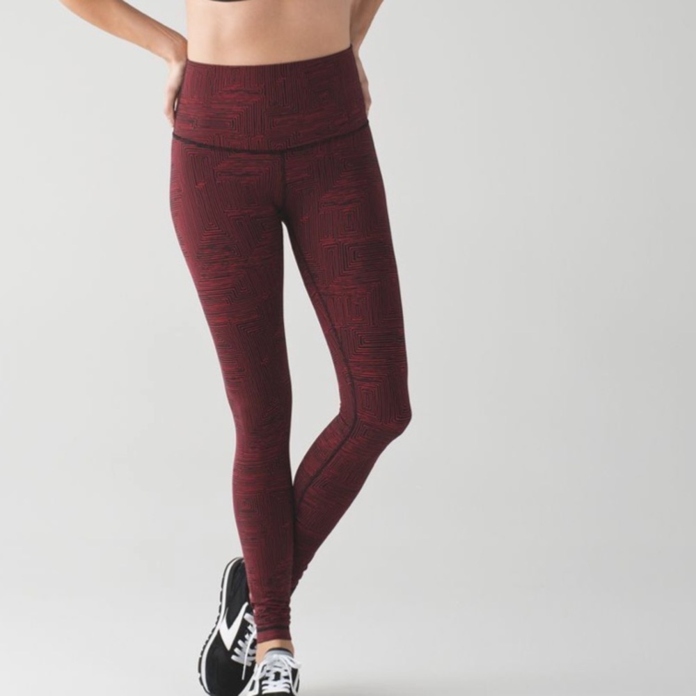Lulu Lemon Full Length Maze True Black/Red Legging